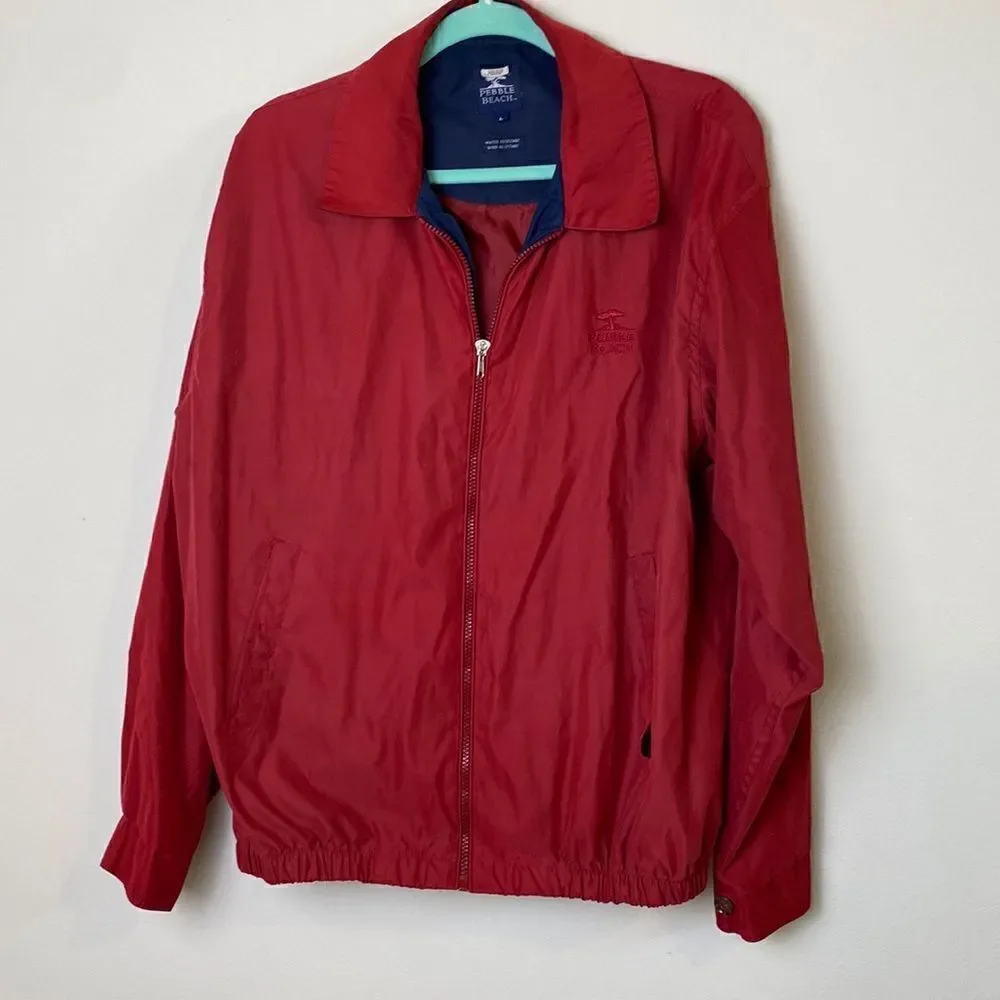 Pebble Beach Jacket Red with Navy Lightweight Size Large